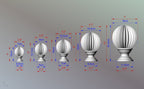 Architectural Wooden Onion Railing Post Topper
