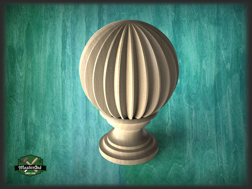 Architectural Wooden Onion Railing Post Topper