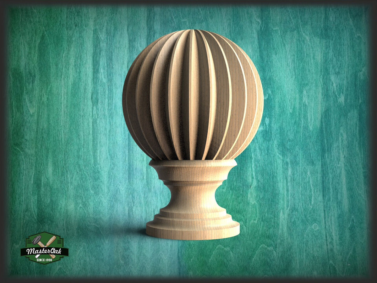 Architectural Wooden Onion Railing Post Topper