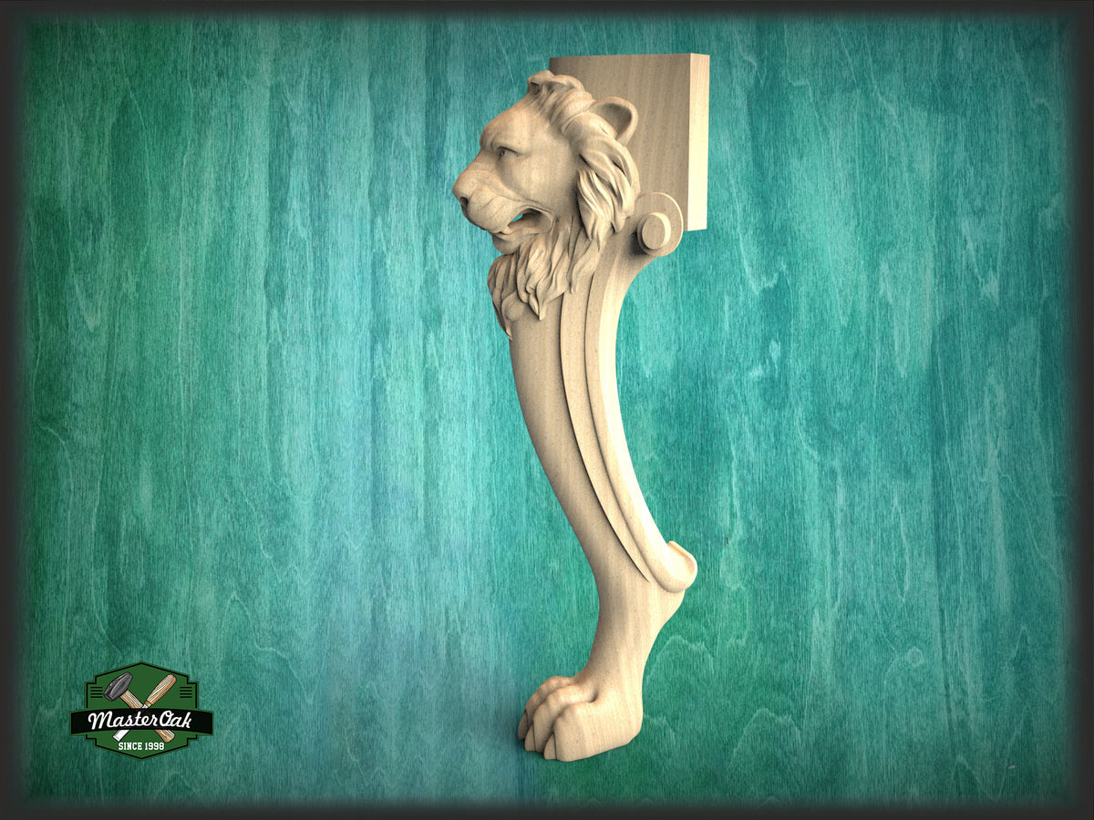 Table Leg Antique Style With Lion Head And Paw, 1 piece