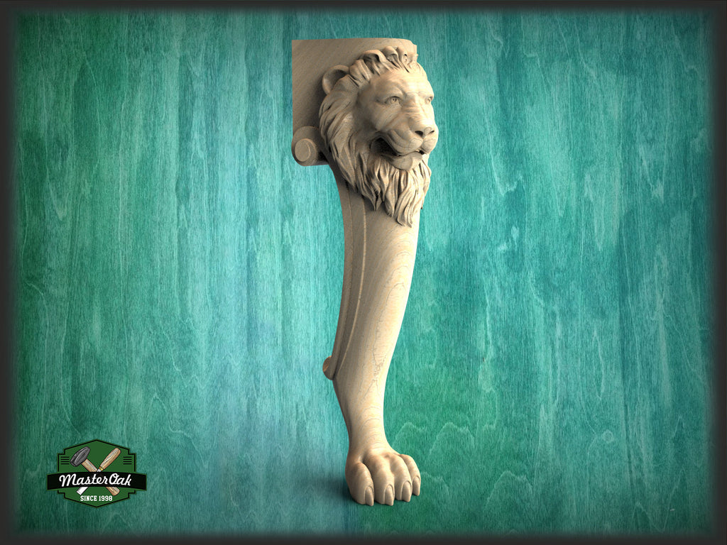 Table Leg Antique Style With Lion Head And Paw, 1 piece