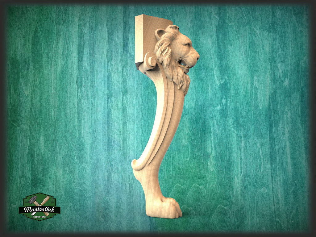 Table Leg Antique Style With Lion Head And Paw, 1 piece