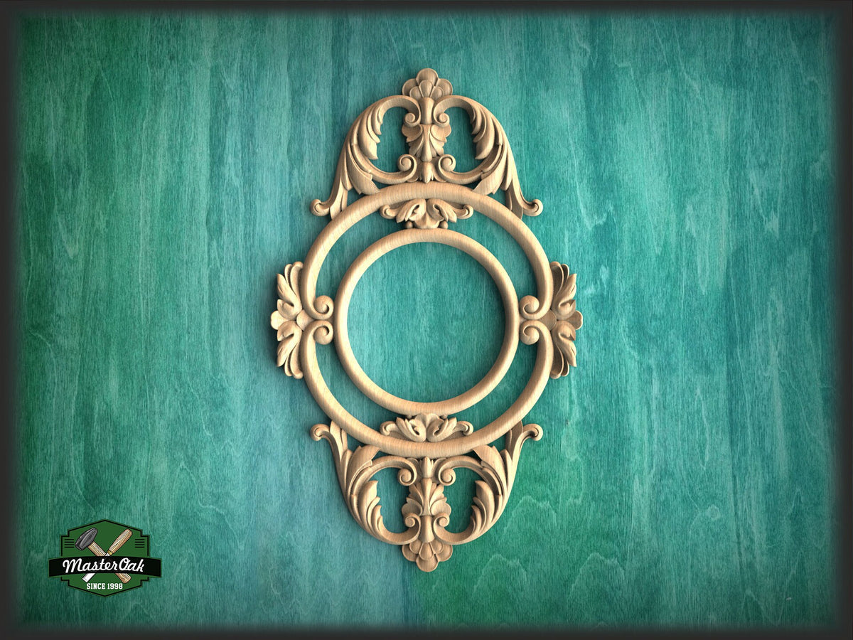 Large Onlay Arched Wooden Center Door decor, Millwork Furniture Onlays For Kitchen Cabinets