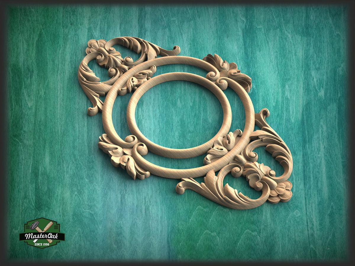 Large Onlay Arched Wooden Center Door decor, Millwork Furniture Onlays For Kitchen Cabinets