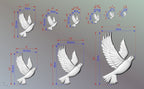 Dove Wooden Wall Decor, Unfinished Carved Bird, Wedding Dove, Symbol of Peace and Innocence,Pigeon,Holy Spirit Dove Church