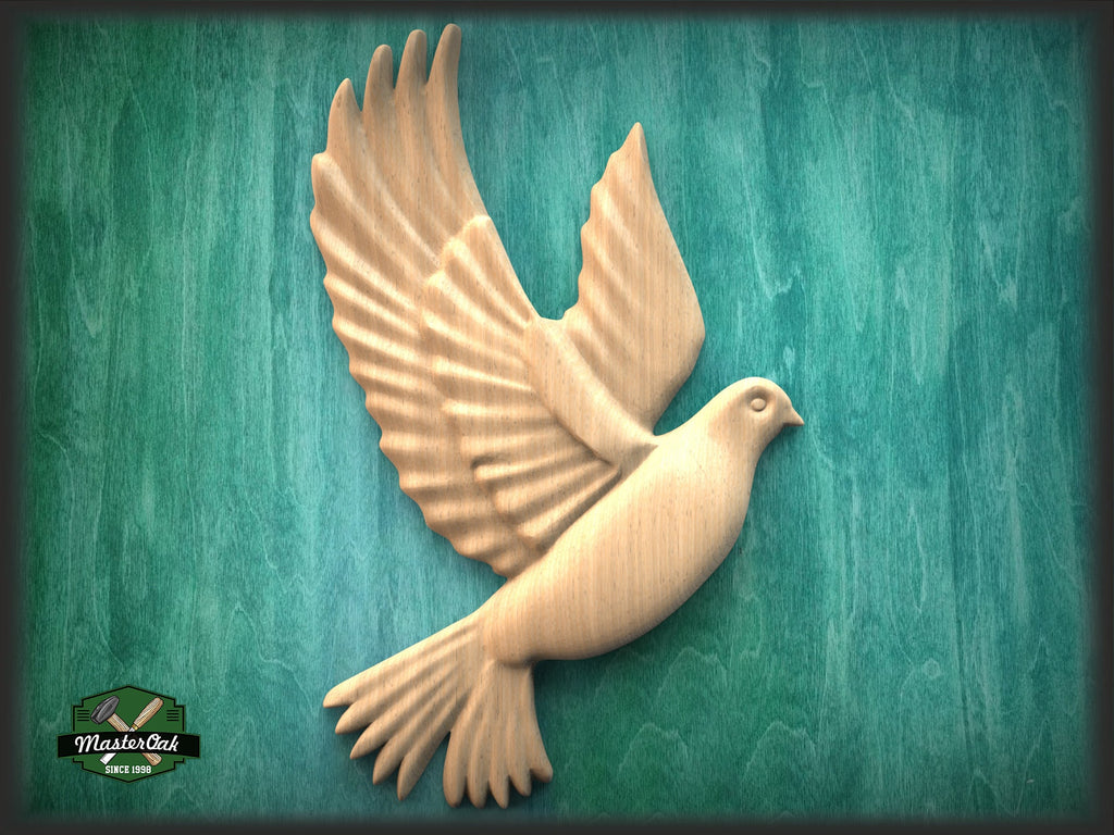 Dove Wooden Wall Decor, Unfinished Carved Bird, Wedding Dove, Symbol of Peace and Innocence,Pigeon,Holy Spirit Dove Church