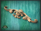 Large Unfinished Center Onlay With Acanthus Scrolls From Oak, 1pc, Home Wall Embellishments, Furniture Carving, Wood Onlay