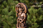 Thor statue, Ragnarok, Mjollnir, norse gods, wood carving altar heathen asatru viking god and goddes sculpture wooden scandinavian pantheon