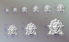 Load image into Gallery viewer, Wooden Lion Head, Carved lion head, Unpainted, 1pc, Applique furniture decor DIY Furniture Trim Supplies wall ornaments pediments

