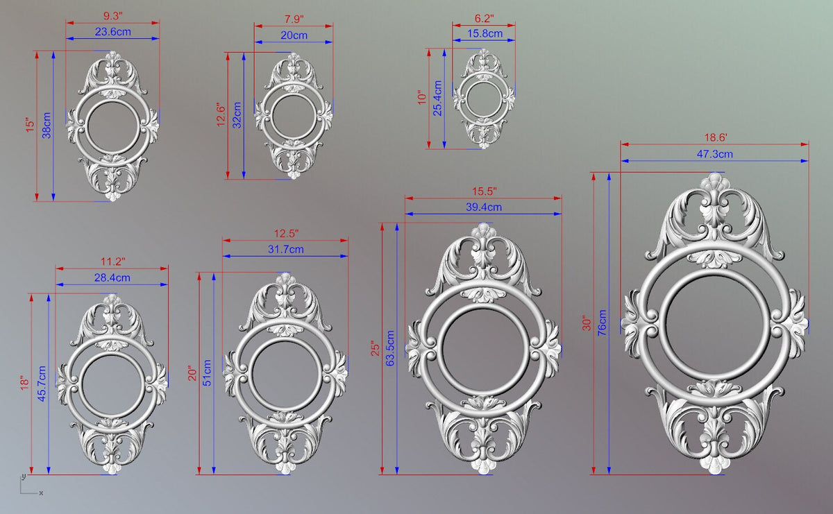 Large Onlay Arched Wooden Center Door decor, Millwork Furniture Onlays For Kitchen Cabinets