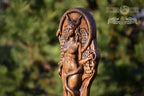 Lilith — Carved Oak Wood Statue, 9″