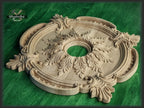 Round Architectural Applique Rosette Onlay Detailed Acanthus Ornamentation