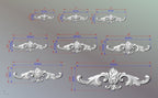Large Unfinished Center Onlay With Acanthus Scrolls From Oak, 1pc, Home Wall Embellishments, Furniture Carving, Wood Onlay