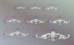 Large Unfinished Center Onlay With Acanthus Scrolls From Oak, 1pc, Home Wall Embellishments, Furniture Carving, Wood Onlay