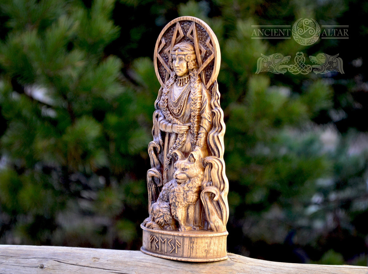 Freya, Freyja statue, norse pantheon, viking pagan asatru heathen goddess and god scandinavian gods altar mythology