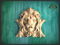 Wooden Lion Head, Carved lion head, Unpainted, 1pc, Applique furniture decor DIY Furniture Trim Supplies wall ornaments pediments