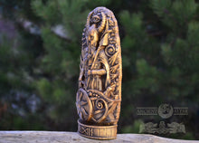 Load image into Gallery viewer, Odin statue, Allfather, Wotan, norse gods, god Wood carved statue Pagan paganism God, Allfather, Wotan, Altar sculpture pantheon
