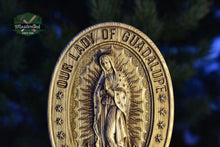 Load image into Gallery viewer, Our Lady of Guadalupe Wood carved Virgin Mary de Guadalupe Religious catholic icons Gift ideas for women Gifts for mom Wooden Wall art
