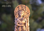 Frigg statue, Friga, Frigga, Norse gods, God Altar sculpture,  asatru viking god and goddes sculpture wooden scandinavian pantheon