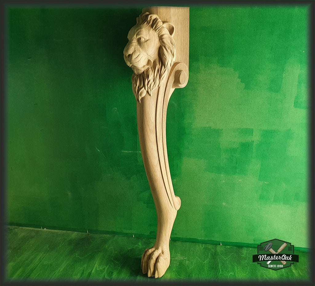 Table Leg Antique Style With Lion Head And Paw, 1 piece