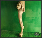 Table Leg Antique Style With Lion Head And Paw, 1 piece