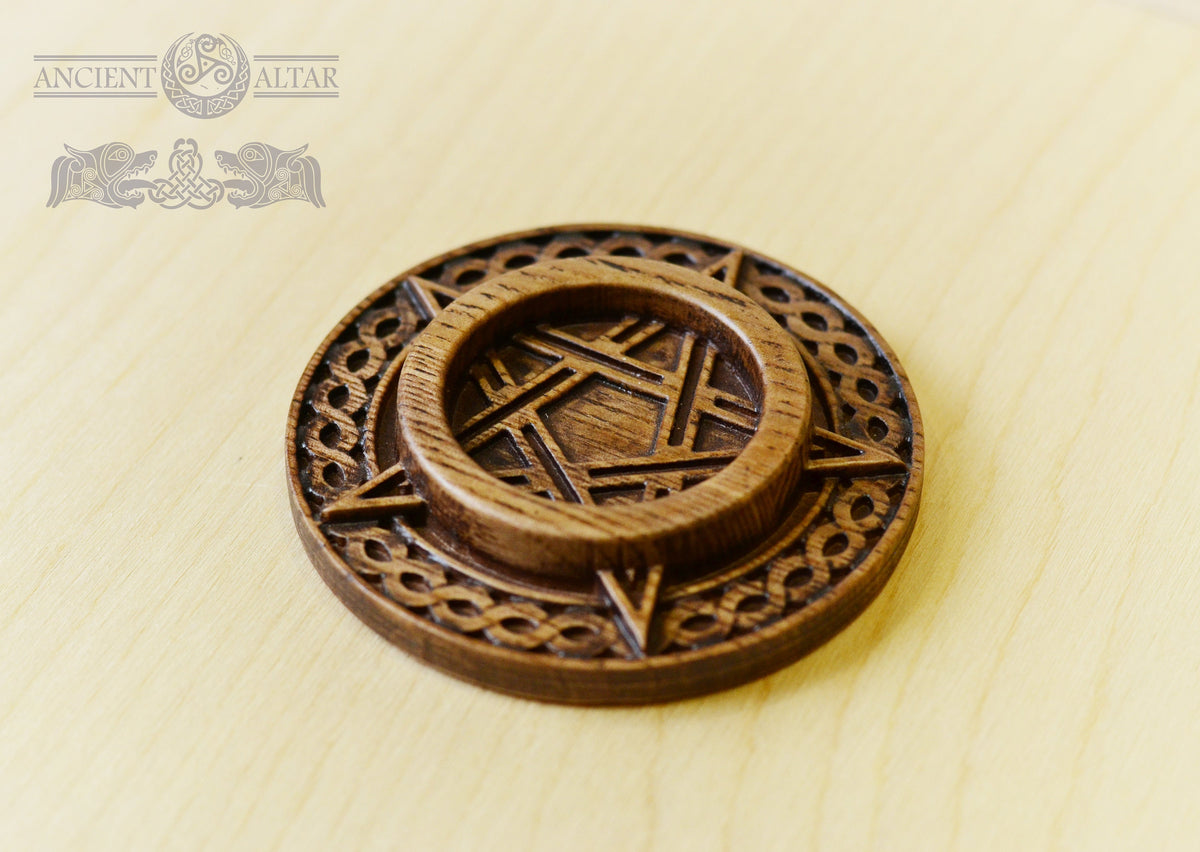 Candle holder, Norse candlestick, Scandinavian, home altar, runic stone, runes, norse, viking, heathen, handmade