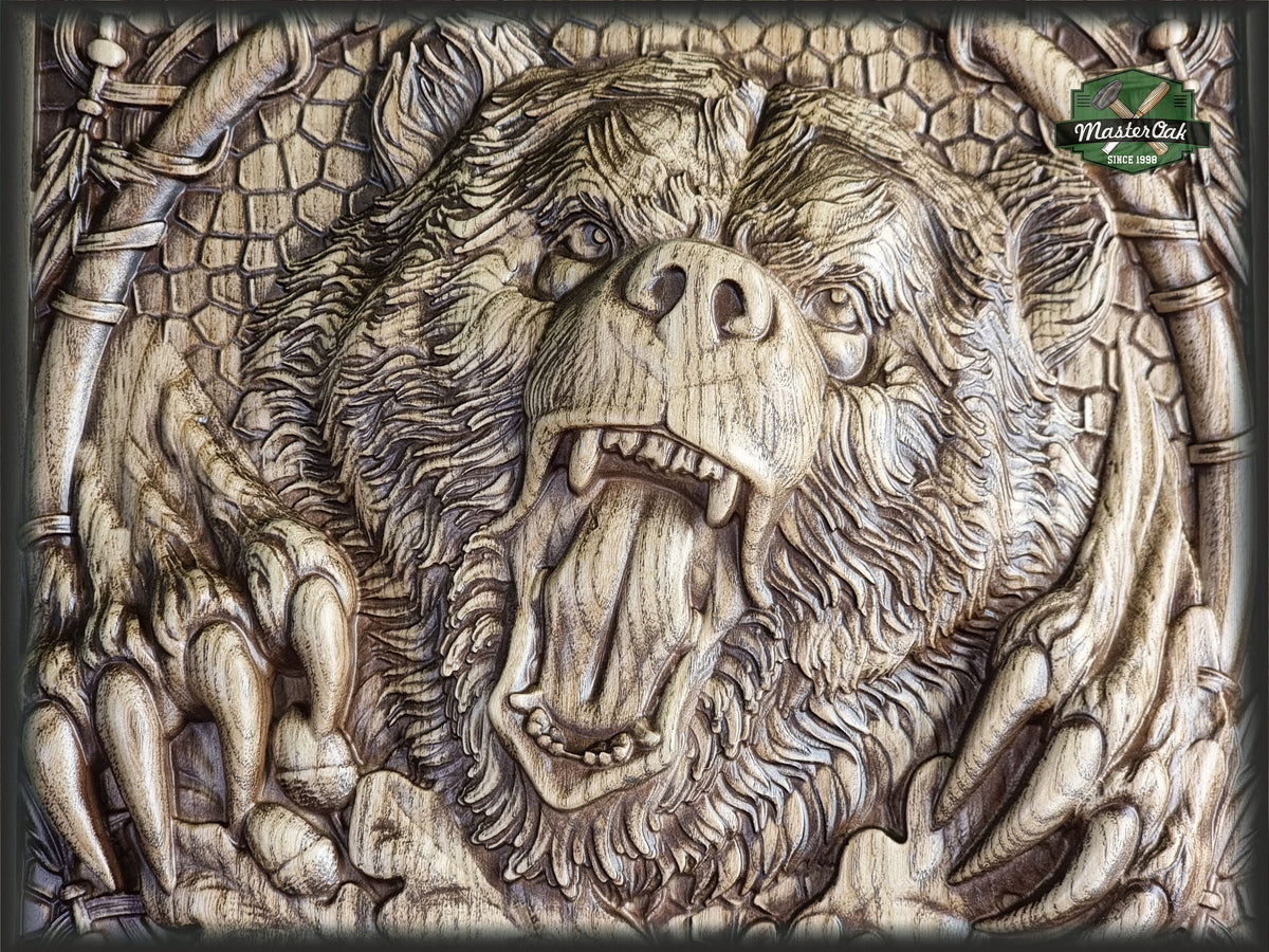 Carved Bear decor, Carved Bear of wood,  Celtic wood carving, Viking carving, Celtic Lord Of Woods, Wall art, Wall decor, Wall hanging