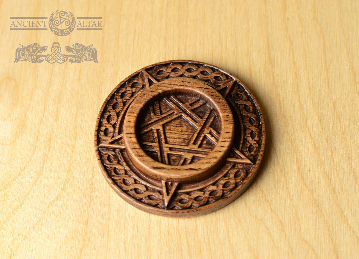 Candle holder, Norse candlestick, Scandinavian, home altar, runic stone, runes, norse, viking, heathen, handmade