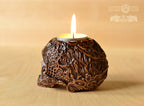 Skull Candle holder, Pagan candlestick, Scandinavian, home altar, sugar skull, runes, norse, viking, heathen, santa muerte