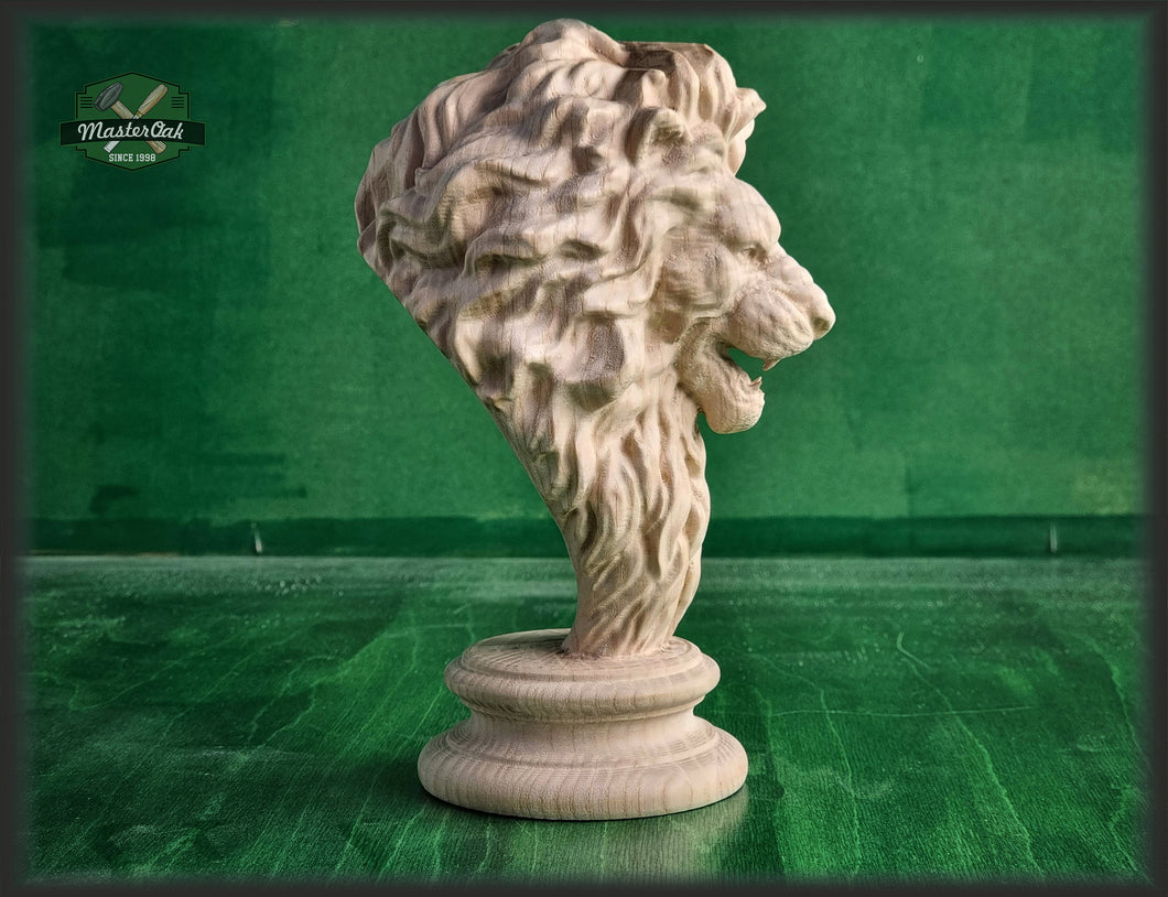 Lion Wooden Finial, Lion statue for Staircase Newel Post, Lion finial bed post, Lion statue of wood