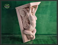 Corbel Mermaid of wood, Unpainted, Decorative Carved Wooden Corbel, 1pc, Home Wall Embellishments, wood onlays, wood wall art decor