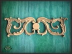 Unpainted Wood Carved Applique Onlay, 1pc, Home Wall Embellishments, Furniture Carving, Wood Onlay