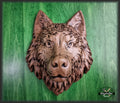 Beautiful Wolf Head of wood, Painted, 1pc, Applique furniture decor DIY Furniture Trim Supplies wall ornaments pediments