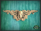 Our Lady Carved Wood Applique for Fireplace Mantel, carved flower, horizontal decor, carved decoration of wood, wooden onlay
