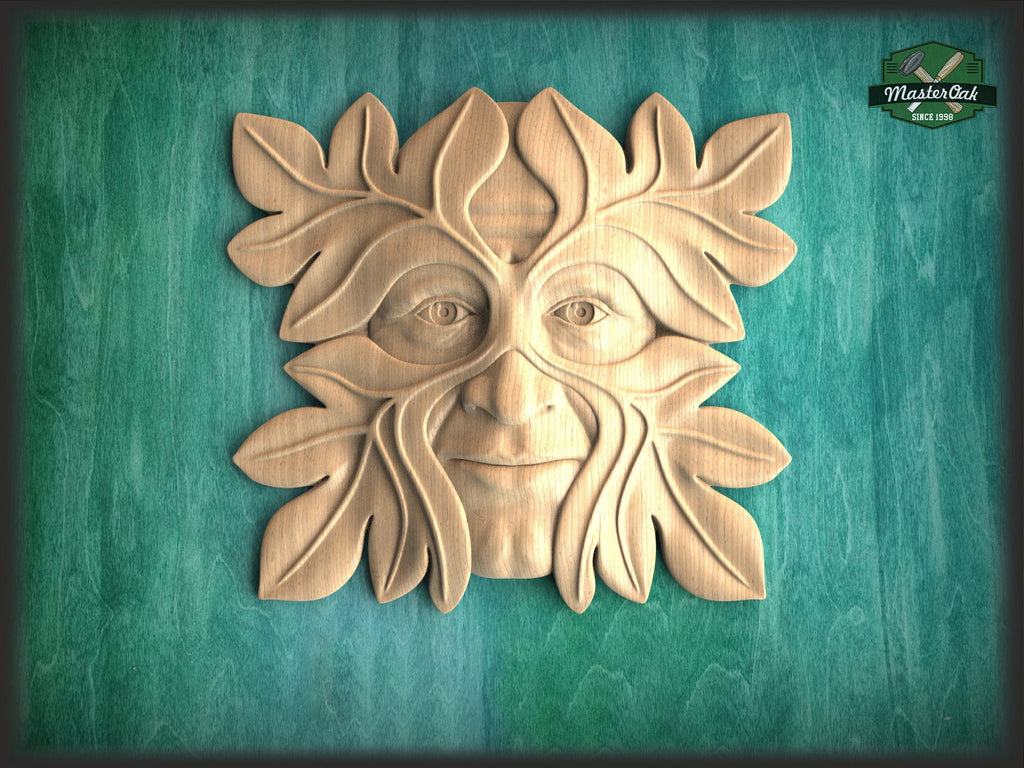 Green man Wall Plaque, Wooden Green Man, Green Man of wood, Wood Green Man, Oak Green Man Plaque, Green Man carved
