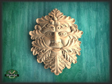 Load image into Gallery viewer, Greenman Wall Plaque, Greenman Plaque, Wooden Greenman, Green Man, Greenman Carving, Greenman Wood Art

