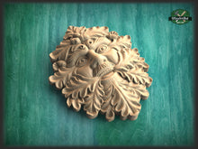 Load image into Gallery viewer, Greenman Wall Plaque, Greenman Plaque, Wooden Greenman, Green Man, Greenman Carving, Greenman Wood Art
