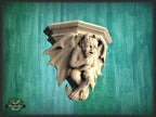 Devil  Gargoyle of wood, Carved Gothic Corbel Gargoyle, Fireplace Figure, Devil Victorian Wall Hanging