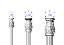 Load image into Gallery viewer, Half Column pilasters for Fireplace, Set 2pc, Pair of Carved Wood Trim Post Pillars
