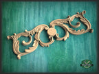Unpainted Wood Carved Applique Onlay, 1pc, Home Wall Embellishments, Furniture Carving, Wood Onlay