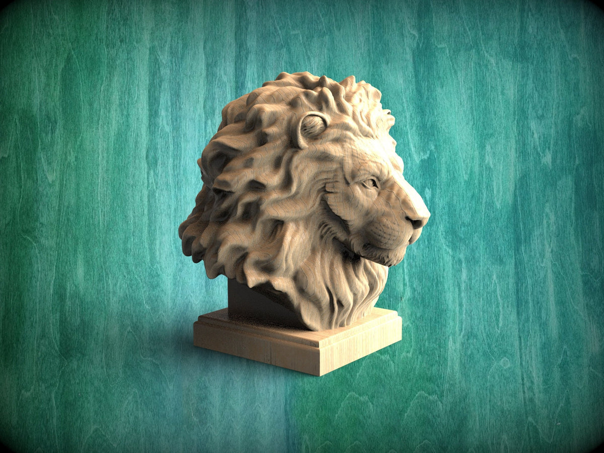 Lion finial bed post, Lion Wooden Finial, Lion statue for Staircase Newel Post, Lion statue of wood