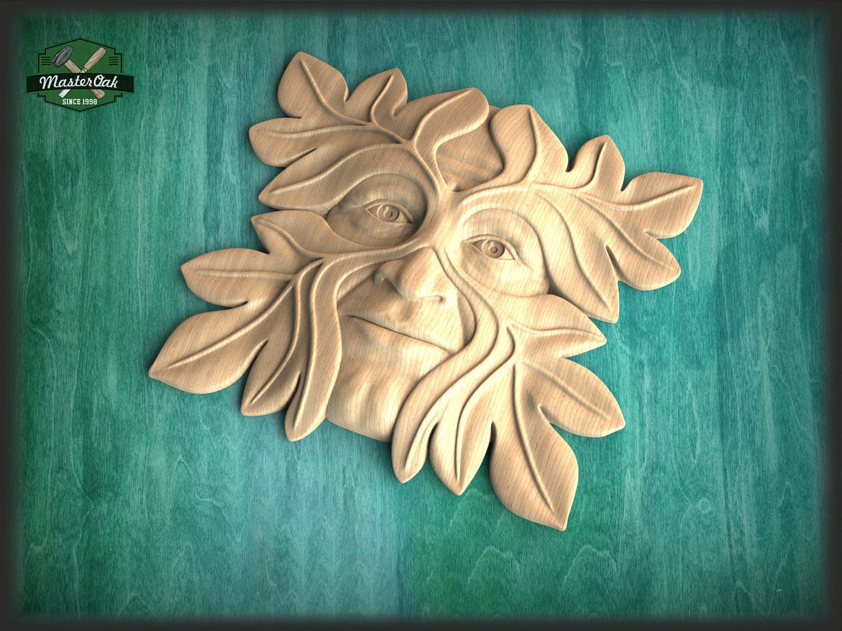 Green man Wall Plaque, Wooden Green Man, Green Man of wood, Wood Green Man, Oak Green Man Plaque, Green Man carved