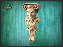Load image into Gallery viewer, Mephistopheles corbel of wood, Gothic corbel, Devil corbel, Mephistopheles statue, Wall art, Figurine devil
