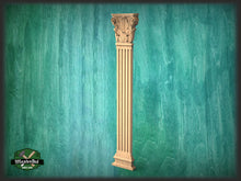 Load image into Gallery viewer, Corinthian pilaster column classic flute Ionic, Carved Wood Trim Post Pillars

