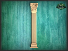 Load image into Gallery viewer, Corinthian pilaster column classic flute Ionic, Carved Wood Trim Post Pillars
