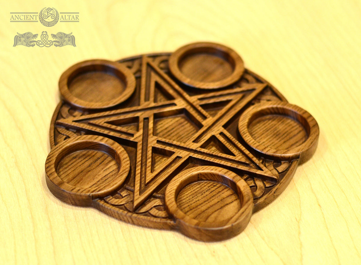 Candle holder, Altar candleholder, Scandinavian, home altar, runic stone, runes, norse, viking, heathen, handmade