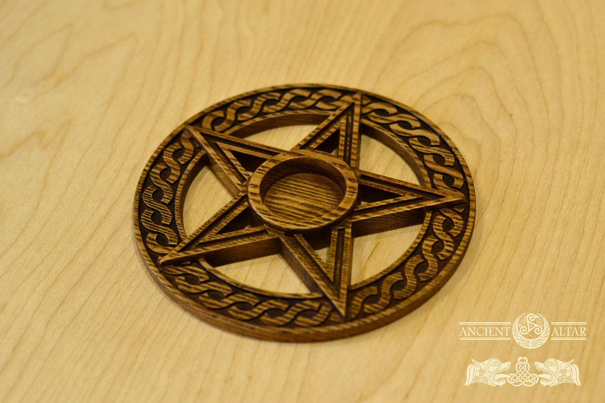 Altar candleholder, Candle holder, Scandinavian, home altar, runic stone, runes, norse, viking, heathen, handmade