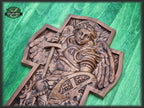 Archangel Michael Natural wood All Sizes Wall Hanging Wooden Carved Home Decor  Christian Gift Idea