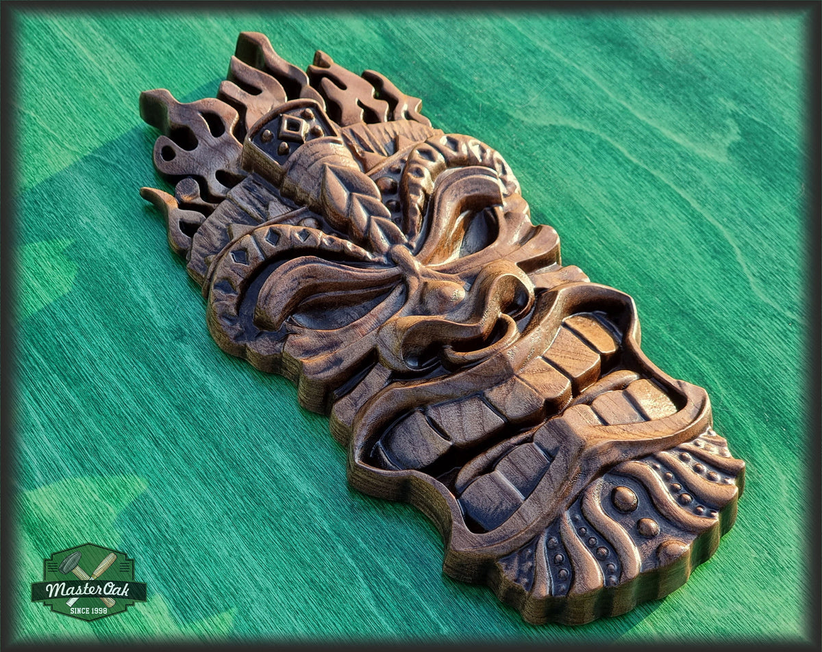 Carved Wood Mask, African Wood mask wall art, wood tribal mask, tiki mask wood
