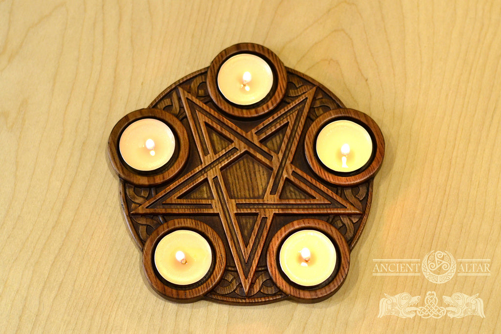 Candle holder, Altar candleholder, Scandinavian, home altar, runic stone, runes, norse, viking, heathen, handmade